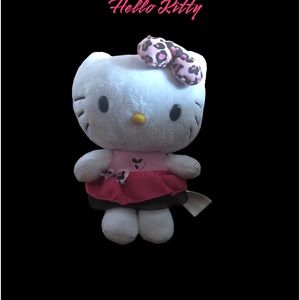 Hello Kitty Pink Cheetah Tutu Skirt Anime Plush Doll